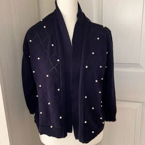 Love Ever After Sweater Navy with Pearls, Small